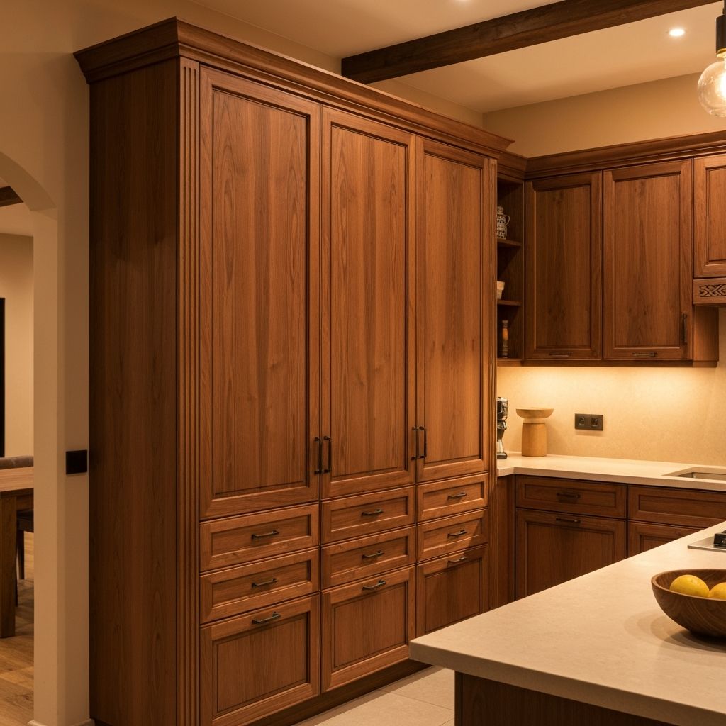 Özel tasarım ceviz mutfak dolapları